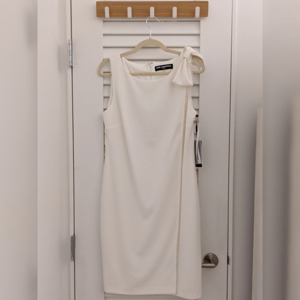NWT Karl Lagerfeld white pearl dress
